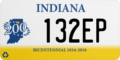 IN license plate 132EP