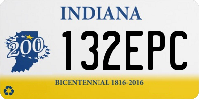 IN license plate 132EPC
