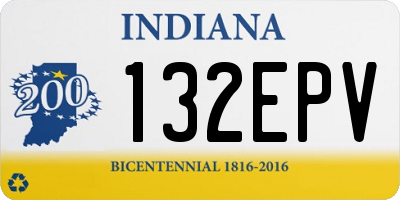 IN license plate 132EPV