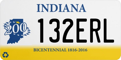 IN license plate 132ERL