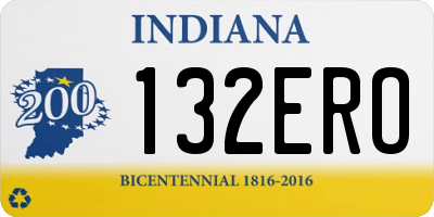 IN license plate 132ERO