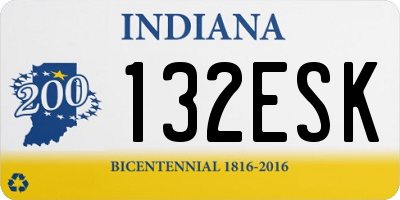 IN license plate 132ESK