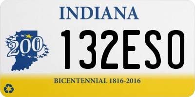 IN license plate 132ESO