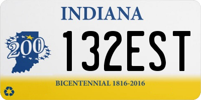 IN license plate 132EST