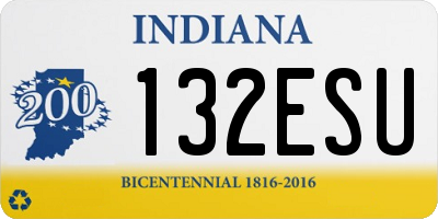 IN license plate 132ESU