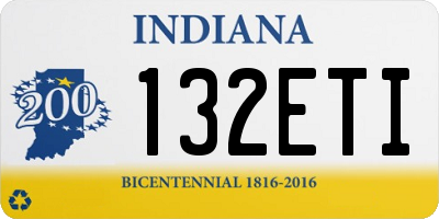 IN license plate 132ETI