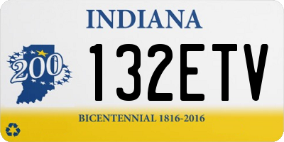 IN license plate 132ETV