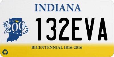 IN license plate 132EVA