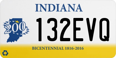 IN license plate 132EVQ