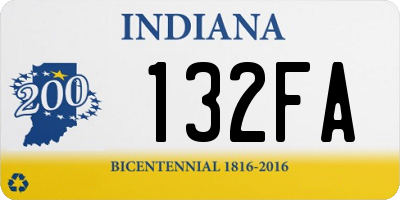 IN license plate 132FA