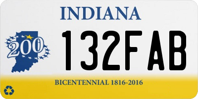 IN license plate 132FAB