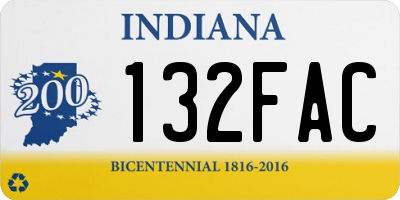 IN license plate 132FAC