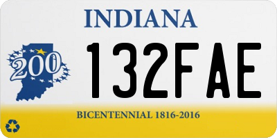 IN license plate 132FAE