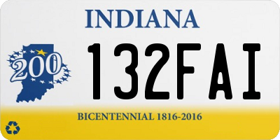 IN license plate 132FAI