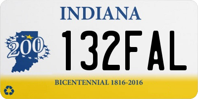 IN license plate 132FAL