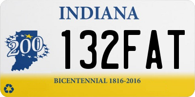 IN license plate 132FAT
