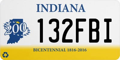 IN license plate 132FBI