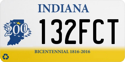 IN license plate 132FCT