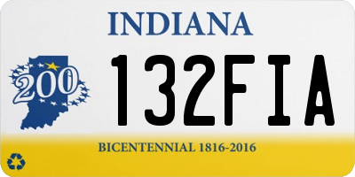 IN license plate 132FIA