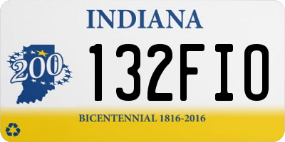 IN license plate 132FIO