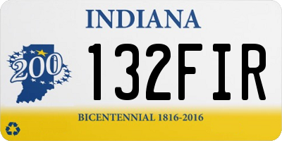 IN license plate 132FIR