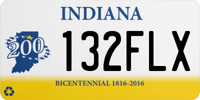 IN license plate 132FLX