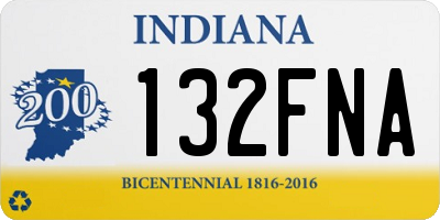 IN license plate 132FNA
