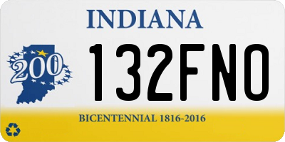 IN license plate 132FNO