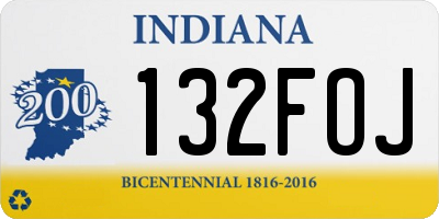 IN license plate 132FOJ