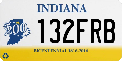 IN license plate 132FRB