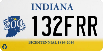 IN license plate 132FRR