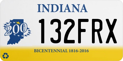 IN license plate 132FRX