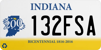 IN license plate 132FSA
