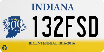IN license plate 132FSD