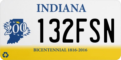 IN license plate 132FSN
