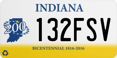 IN license plate 132FSV