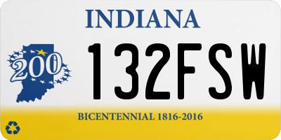 IN license plate 132FSW
