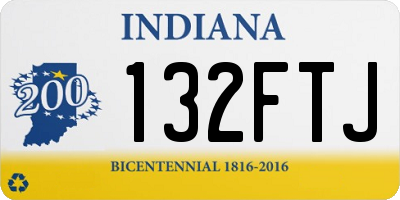 IN license plate 132FTJ