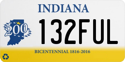 IN license plate 132FUL