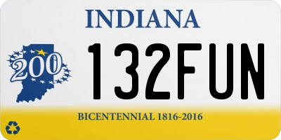 IN license plate 132FUN