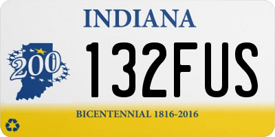IN license plate 132FUS