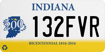 IN license plate 132FVR