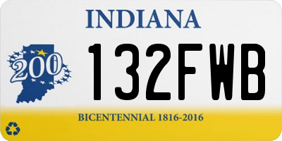 IN license plate 132FWB