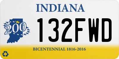 IN license plate 132FWD
