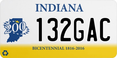 IN license plate 132GAC