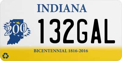 IN license plate 132GAL
