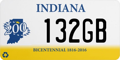 IN license plate 132GB