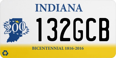 IN license plate 132GCB