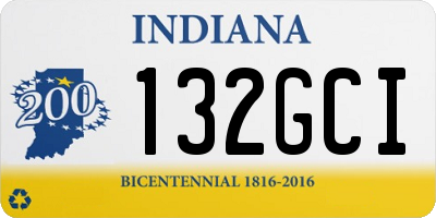 IN license plate 132GCI