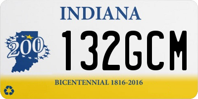 IN license plate 132GCM
